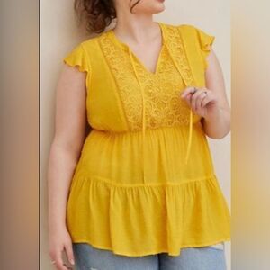 Torrid Sunflower Lace Blouse